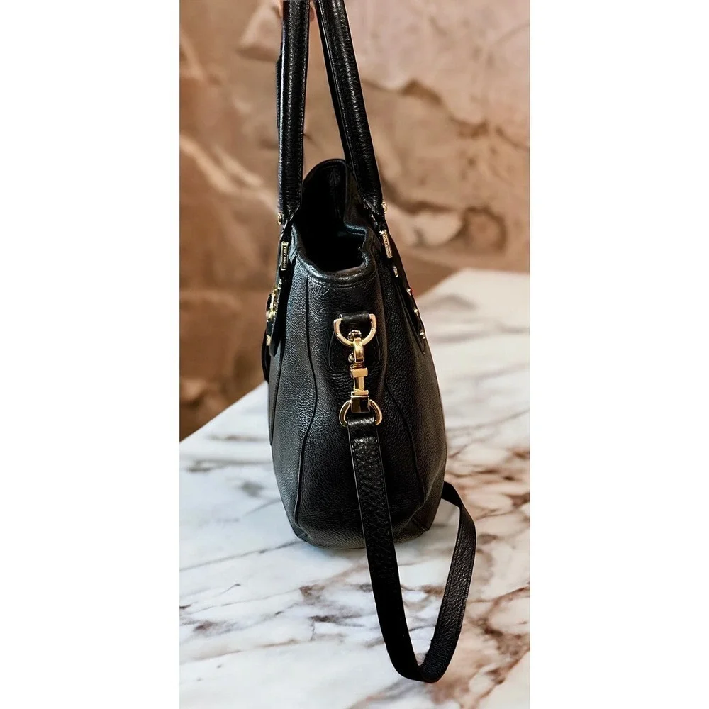 Tory Burch Black Leather Amanda Classic Hobo Shoulder Bag